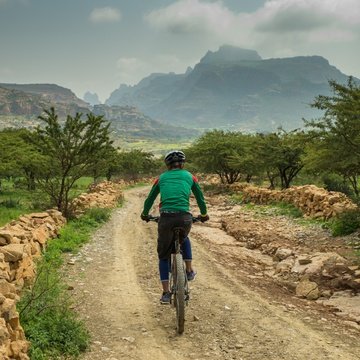 mountain biking in Ethiopia's landscapes