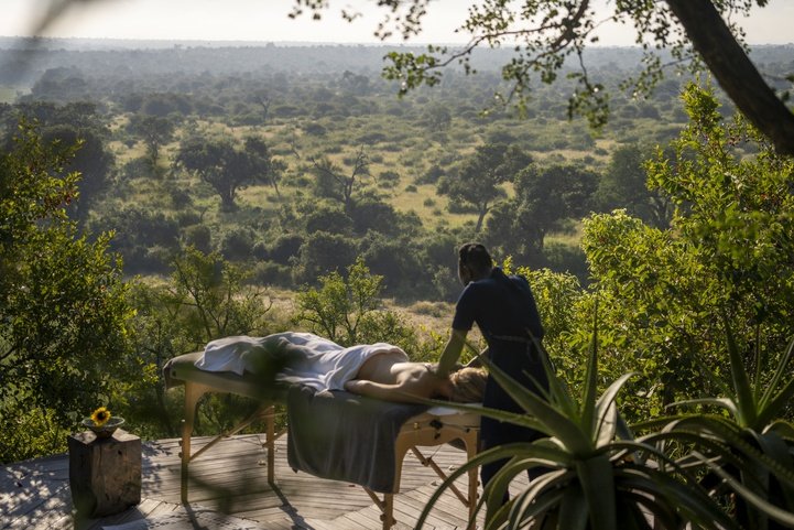 luxury spa massage on safari