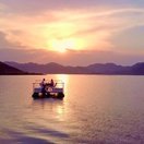 Sunset Cruise on Lake Mutanda in the Kigezi Highlands, Uganda