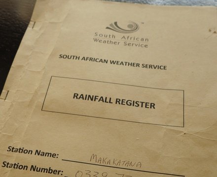 The original Rainfall Register with the last 30 year's rainfall data.
