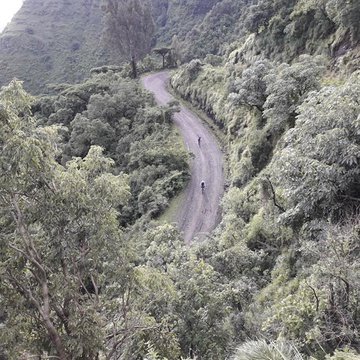 Downhill mountain biking in Simien Mountains