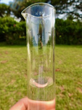 Measuring beaker for exact measurements of rain