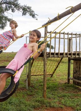 Children swing area an activity to enjoy whilst on a family safari holiday at Three Tree Hill Lodge, KZN, South Africa.