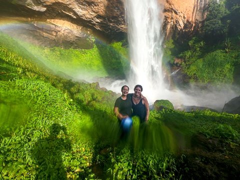 The base of Sipi Falls waterfall, Mount Elgon, Uganda