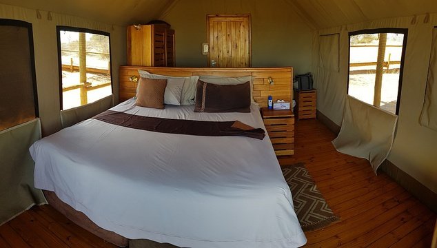 Tent interior - basic but clean and comfortable. 