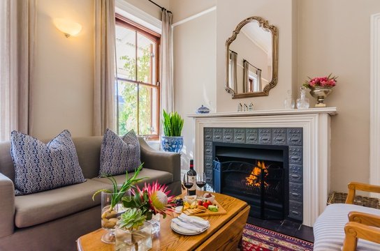 Winter warmer fireplace at Bonne Esperance Guest House