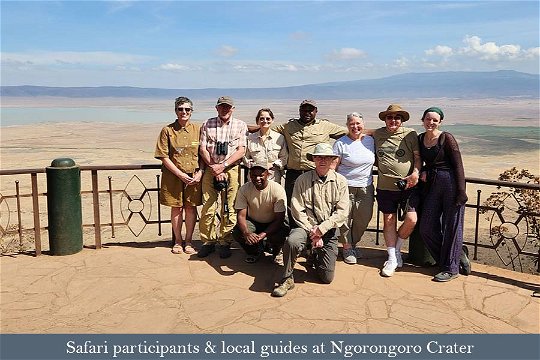 Safari crew and local guides at Ngorongoro Crater