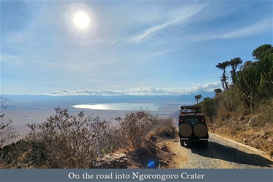 Driving down into Ngorongoro Crater