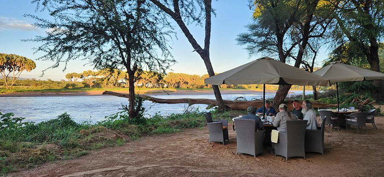 Breakfast at Elephant Bedroom camp. Breakfast at Elephant Bedroom camp.