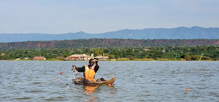 Subsistence fisherman on Lake Baringo. Subsistence fisherman on Lake Baringo.