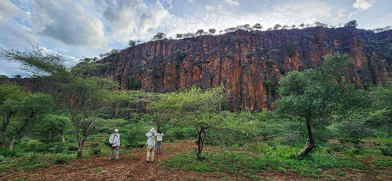 Birding the cliifs at Lake Baringo. Birding the cliifs at Lake Baringo.