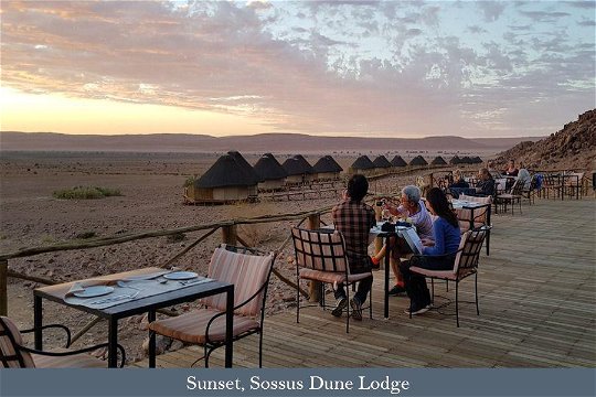 The view from Sossus Dune Lodge