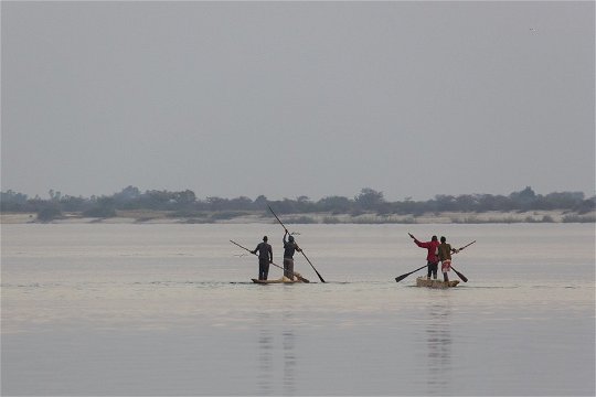 Fishermen on the Zambezi, Namibia. 