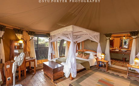 Luxury safari tent at Elephant Bedroom, Samburu