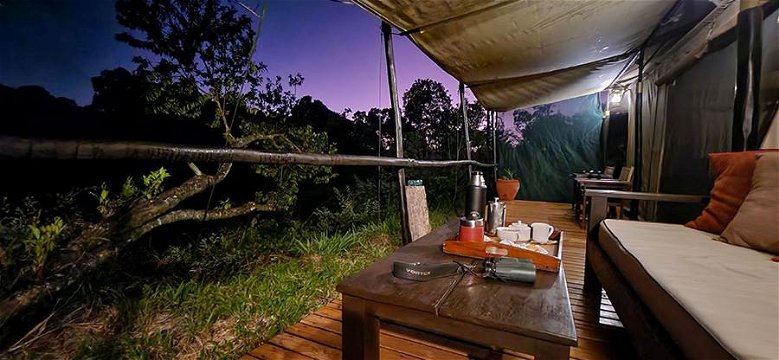 Coffee delivered to your tent before the morning safari