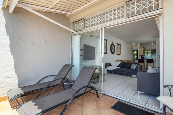 Balcony and sun loungers