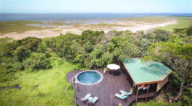 Makakatana Bay Lodge set in a game reserve on the banks of Lake St Lucia - in the iSimangaliso World Heritage Site
