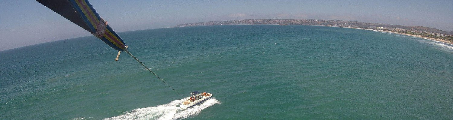 White Shark Parasailing on Garden Route Coastline from Mossel Bay Harbor
