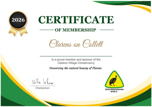 Clarens on Collett is proud to support the Clarens Village Conservancy