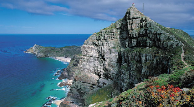 Simon's Town and False Bay below the mountain trails near Admiral's Waterfall