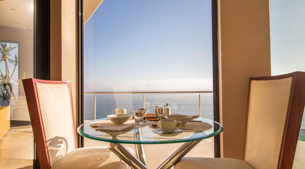 Breakfast table for two at Aqua Terra Boutique Guesthouse in Simon's Town