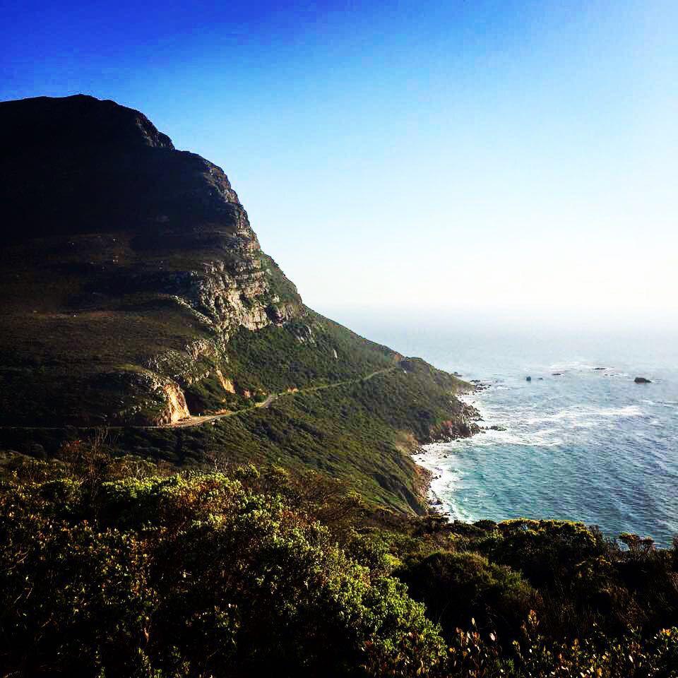 Scenic coastal route from Simon's Town towards Cape Point and the Cape of Good Hope