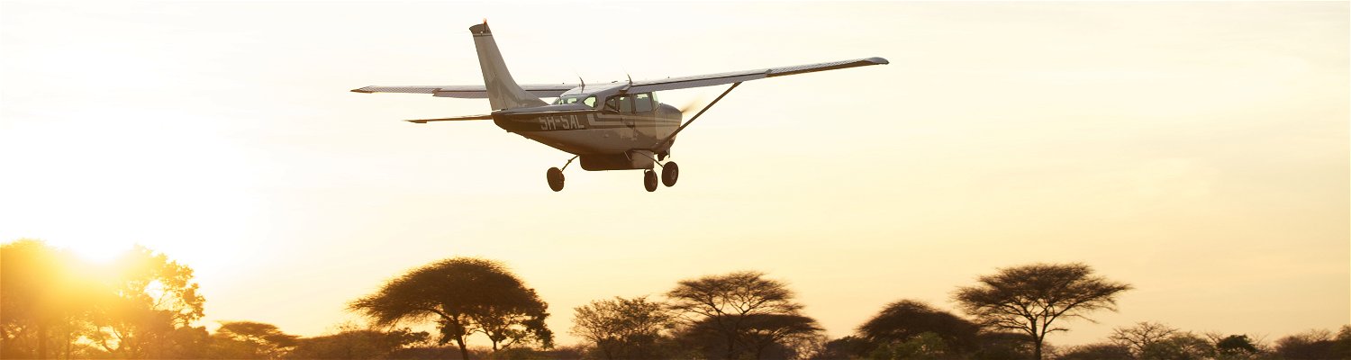 Cessna 206 flying across Tanzania