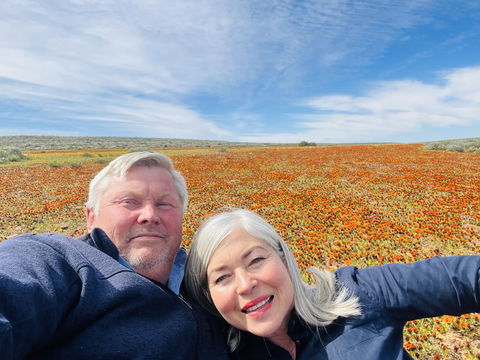 ons by Papkuilsfontein met die beetle daisies 