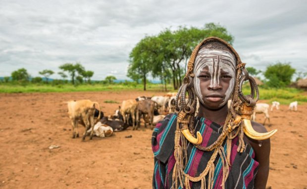 Mursi Tribe / Village of the Omo Valley in the Southern Ethiopia Cultural Route