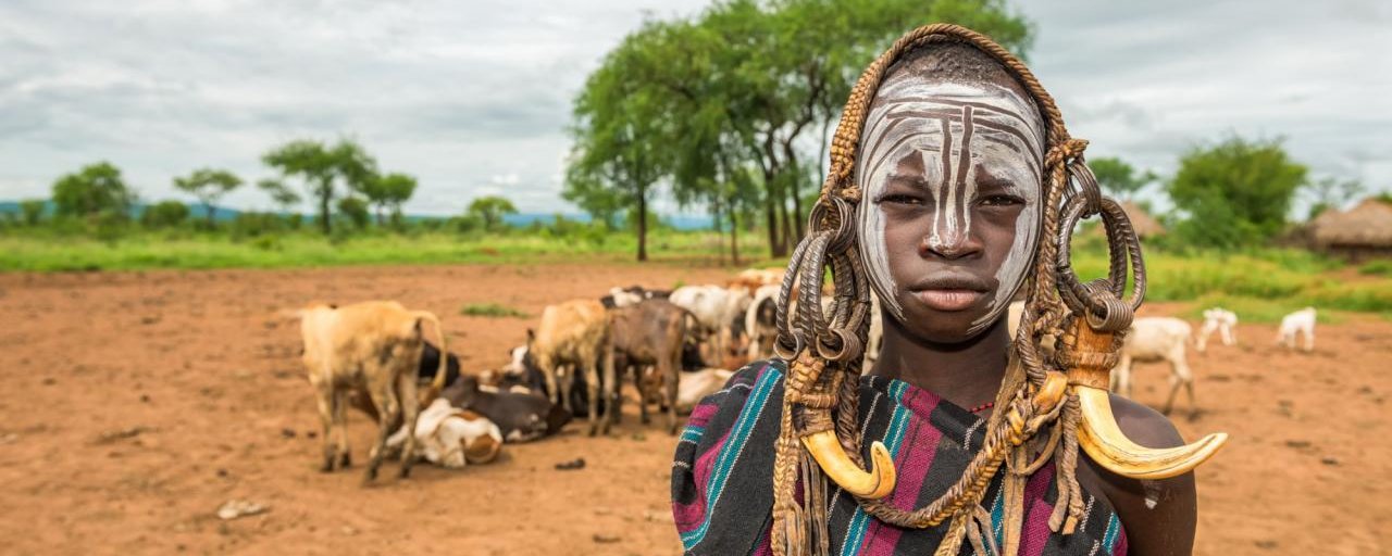 Mursi Tribe / Village of the Omo Valley in the Southern Ethiopia Cultural Route