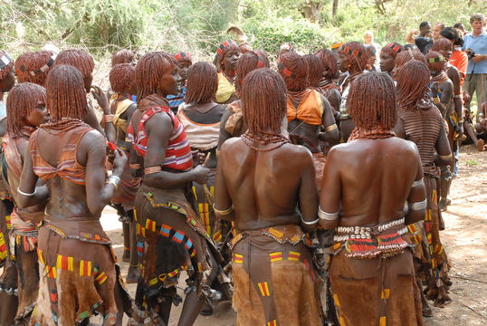 Bena and Hamer Tribes at Key Afer Market in Omo Valley