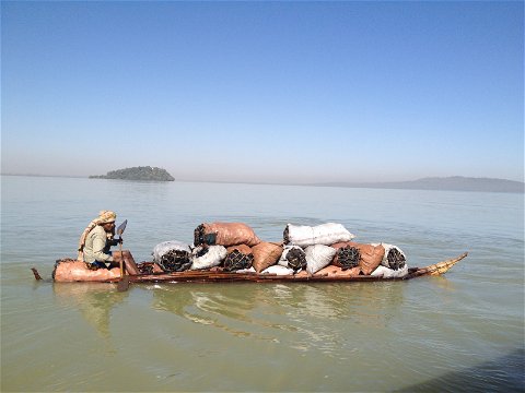 Lake Tana-Merchant of Papyrus Boat