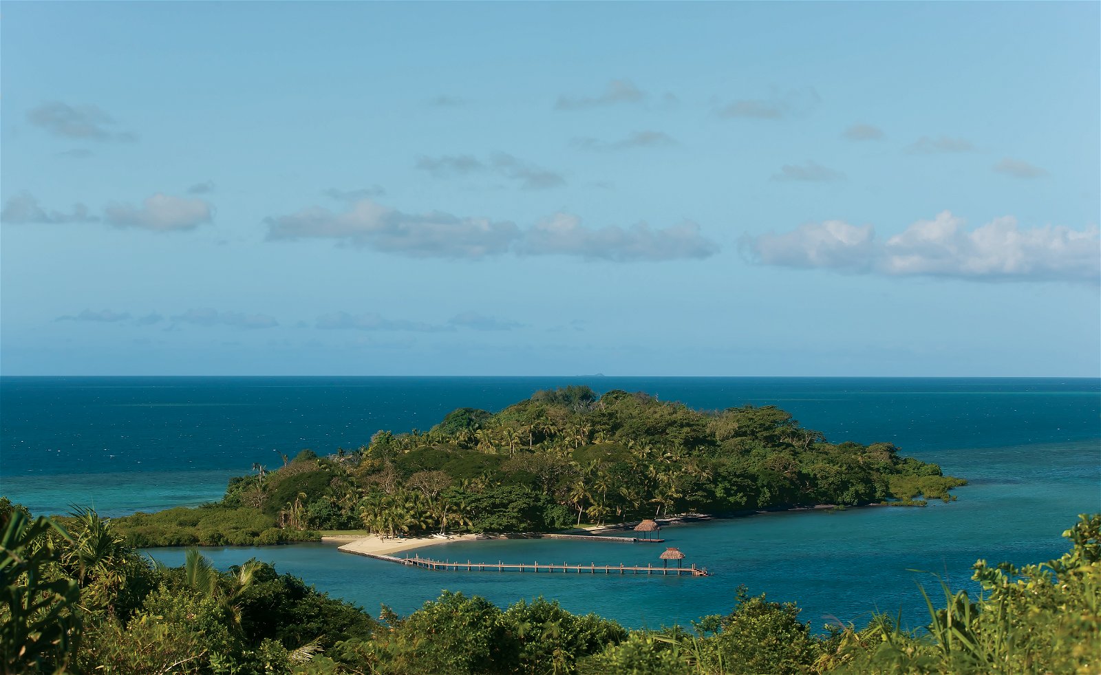 Aerial view of Dolphin Island Fiji