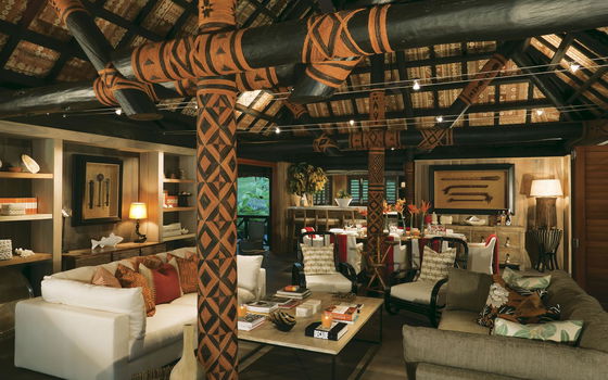 Living area with thoughtful interior touches at Dolphin Island