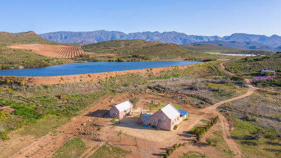 Tango Guest House aerial view and dam