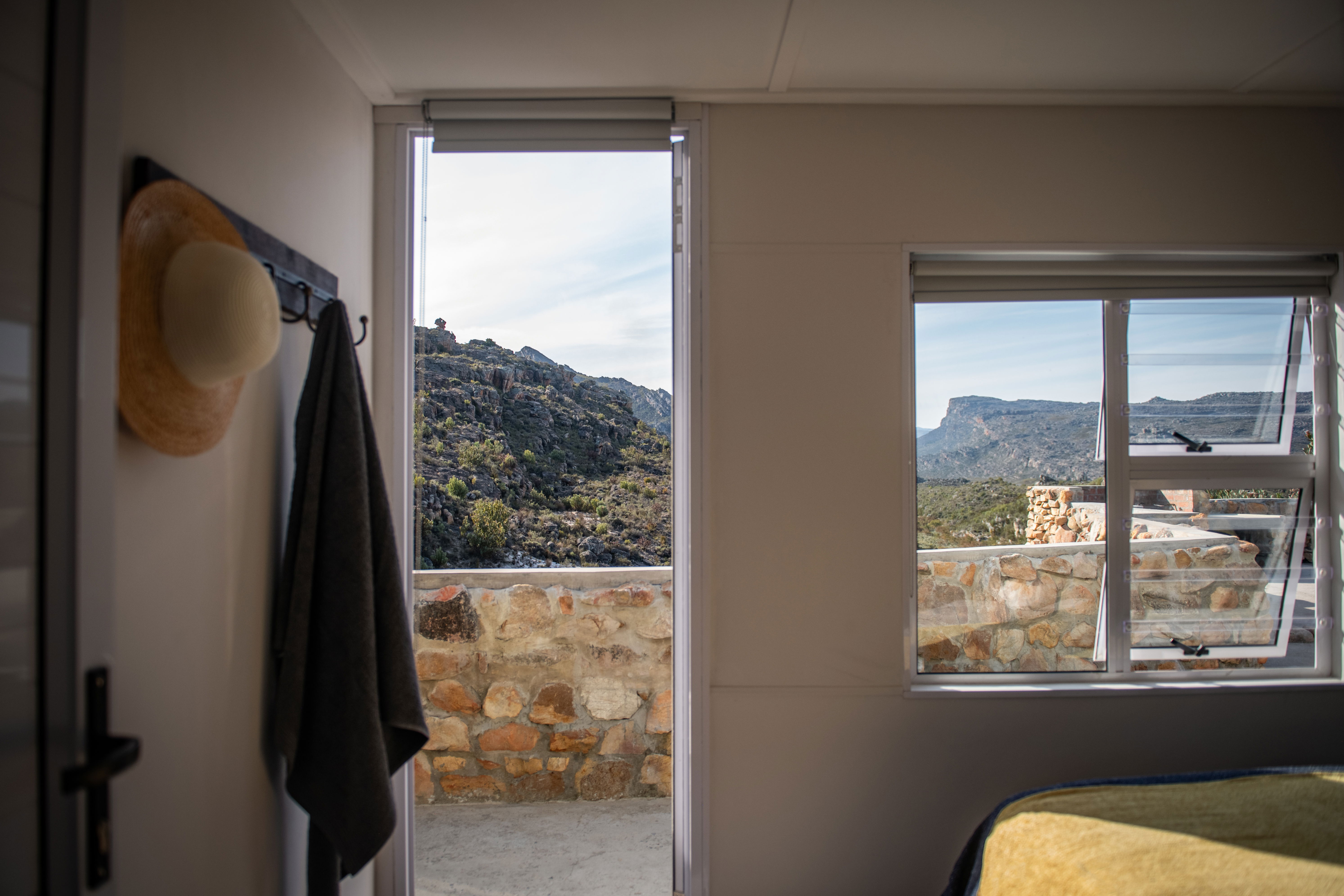 Mountain cottage near waterfall