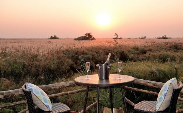 Sundowners in the African landscape Sundowners in the African landscape