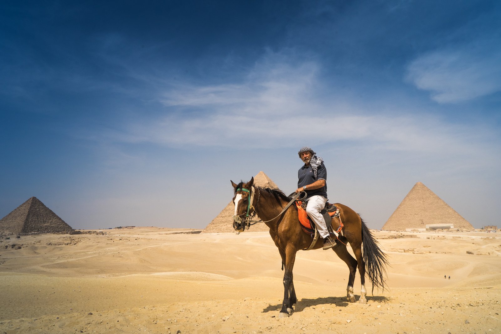 The best way to see the Giza pyramids is on horseback