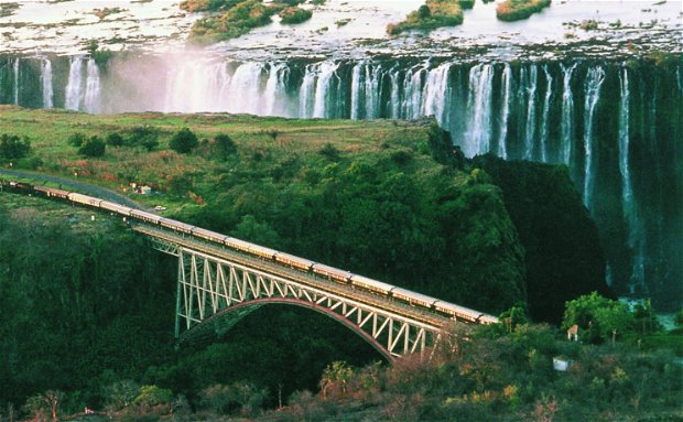 Train on Victoria Falls Bridge