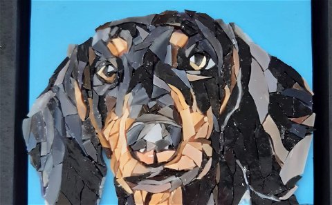 ART OF MOSAIC WITH PRECIOUS DOGS