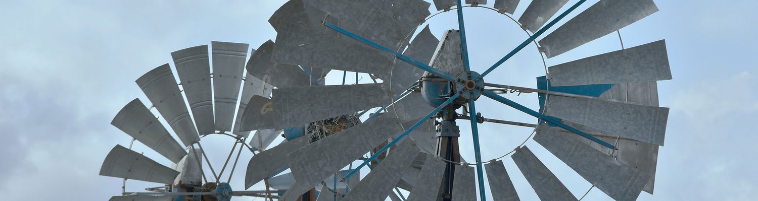 Windmills of the Karoo. Photo by Peter Holmes on Pixabay windmills-3673942_1920