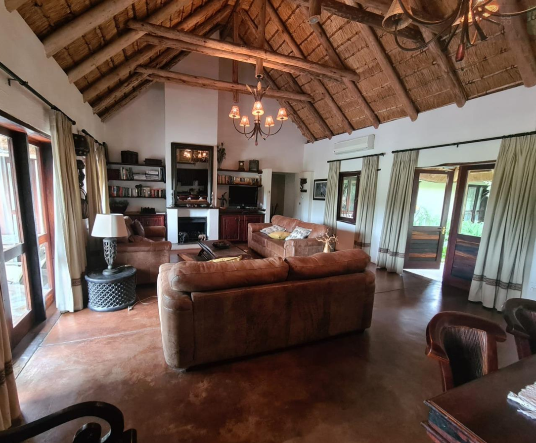 Luxury safari residence lounge at Hyena Dawn on Hans Merensky Golf Estate near Kruger National Park, Phalaborwa
