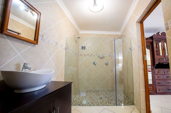 The Double Shower in the Honeymoon Suite
