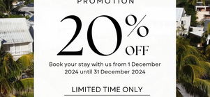 Book for your December stay and save 20% 