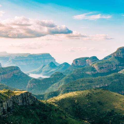 Scenery of the Blyde River Canyon and the Three Rondawels. The third largest canyon in the World.