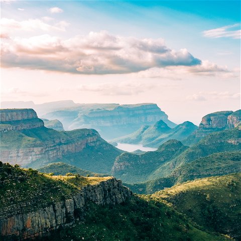 Scenery of the Blyde River Canyon and the Three Rondawels. The third largest canyon in the World.