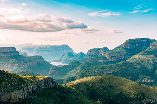 Scenery of the Blyde River Canyon and the Three Rondawels. The third largest canyon in the World.
