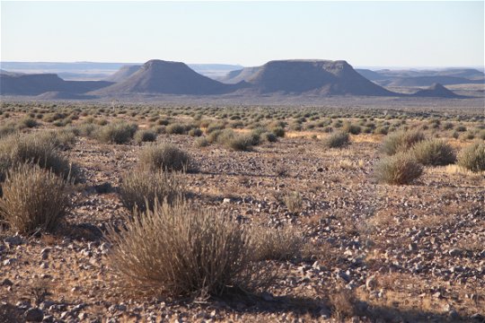 Arid scene of Namibia on the way to Luderitz.