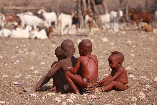 Himba children in their village.