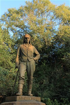 David Livingstone statue at Victoria Falls.